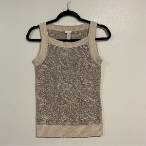 Chico’s Sleeveless Frosted Tank Sweater Neutral Combo Size 0/XS NWT